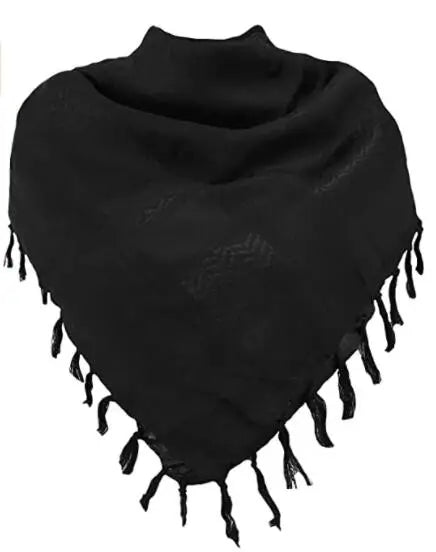 Foulard Noir Classique à Franges