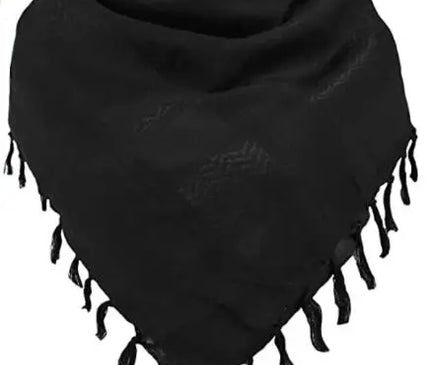 Foulard Noir Classique à Franges