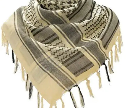 Foulard Tactique Beige à Franges