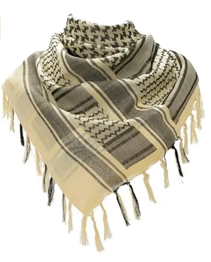 Foulard Tactique Beige à Franges
