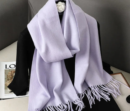 Écharpe Douce Lilas à Franges