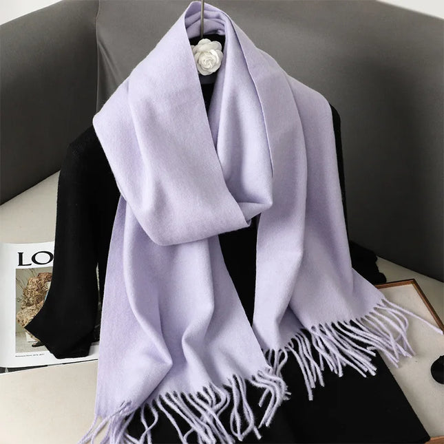 Écharpe Douce Lilas à Franges