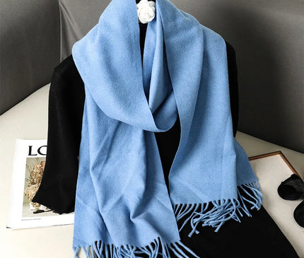 Écharpe Douce en Cachemire Bleu