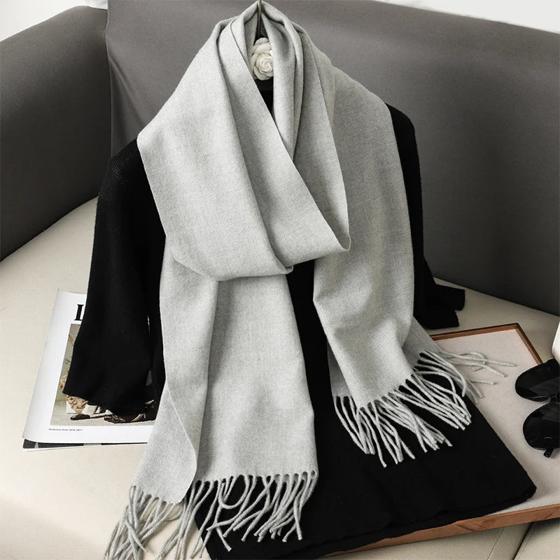 Écharpe Douce Gris Clair Homme