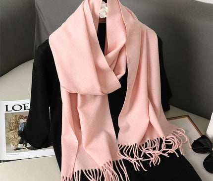 Écharpe Rose Douce à Franges
