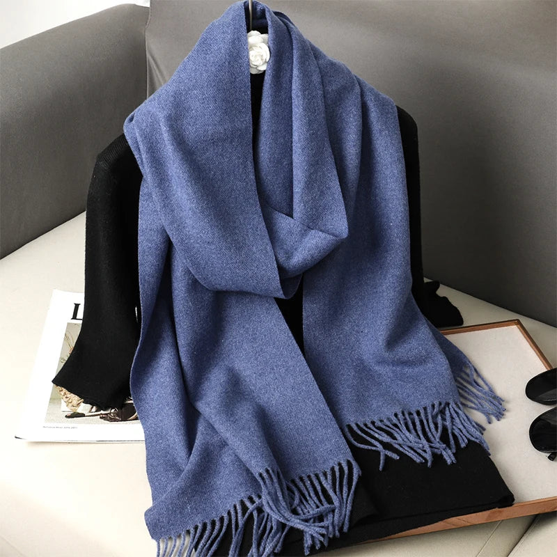 Écharpe Hiver Bleu Élégante