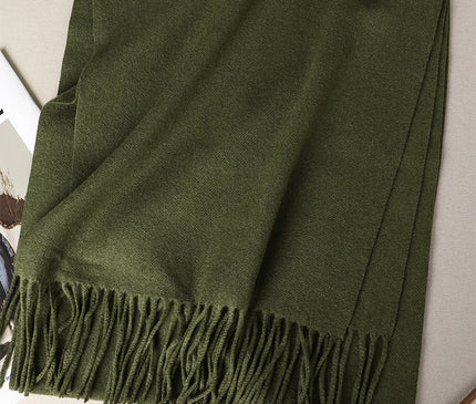 Écharpe Automne Marron à Franges